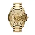 Diesel Men's 51mm Mega Chief Automatic Stainless Steel Mechanical Watch, Color: Gold (Model: DZ7456)