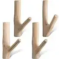 Gancio da Parete Vintage in Vero Legno Naturale con Rami di un Albero Set di Ganci Fatti a Mano a Parete, Ganci di Aspirazione Forti Adesivi Decorativi Rustici in Legno(Larghezza 2-3 cm) (4)