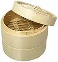 Vogue K302 Bamboo Steamer 6In Cooking Cooker Kitchen Utensil Vegetables Pancake, Beige