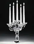 Candelabro 5 fiamme classico di cristallo da tavola candeliere alta qualità