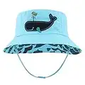 SEYUFN Bob Bébé Garçon Fille Chapeau de Soleil Enfants UPF 50+ Chapeau à Bord Large de Plage de Protection Solaire pour Tout-Petit Casquettes d'Extérieur d'Été (S (6-12 Mois), Baleine)