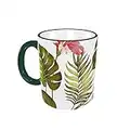 FUCVNPZ Tasse en céramique avec motif floral hawaïen - Facile à tenir - Pour café, thé et cacao