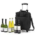 Lazenne Bolsas de Vino para Viajes - para 6 Botellas/Porta Vinos - Maletas para Profesionales y Consumidores. Bolsa 3en1 para Vino, Maleta Enrollable y Bolsa de Refrigeración con Separadores