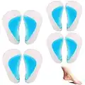 metagio 4 Pairs Gel Arch Support Insoles, Silicone Flat Feet & Plantar Fasciitis Orthotic Arch Insoles Shoe Arch Support Gel High Heel Inserts Cushion Pads for Women Men Kids(One Size Fits All)