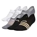 adidas Superlite Super No Show Socks (6-pair), Black/Gold/Dark Grey Heather/Rose Gold, Medium (Womens Shoe Sizes 5-10)