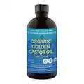 QUEEN OF THE THRONES Organic Golden Castor Oil - 500mL (16.9oz) | 100% Pure & Expeller Pressed for Hair, Skin & Digestion | Hexane Free | USDA Certified