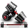 BCBIG Alteres-de Musculation-pour Homme et Femme 10kg（5kg *2）Haltères-Réglables,2 en 1 fitness Entraînement Musculaire et Haltérophilie les ajustable dumbbell