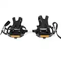 BGY 1Pair Vélo Pédales avec Clips Et Sangles, Hybride Pédale pour Spin Vélo, Exercice Vélo, Extérieur Vélos, VTT - As Image Spectacle, 1 Pair