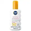 NIVEA SUN Spray solaire Sensitive protection immédiate FPS 50+ (1x200 ml), protection solaire adaptée aux peaux sensibles, écran solaire texture légère & non grasse