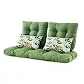 ARTPLAN Outdoor Cushions Loveseat All Weather Chair Cushions Bench Cushions Set of 5 Wicker Tufted Pillow for Patio Furniture