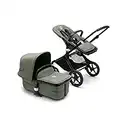 Bugaboo Fox 3, unser komfortabelster 2-in-1-Kinderwagen inklusive Liegewanne mit Lüftungsfenstern: für jedes Gelände, Komfort-Buggy, schwarzes Fahrgestell, Liegewanne & Sonnendach in Forest Green