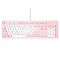 Pink Mechanical Pink Gaming Keyboard£¬Magegee MK-Armor LED Rainbow Backlit and Wired USB 104 Keys Keyboard with Blue Switches, for Windows PC Laptop Game(Pink&White)