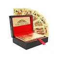 Global Gizmos 51320 Gold Plated Playing Card Set / 24 Carat/Authentication Certificate and Deluxe Wooden Box/Family Game Night