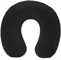 Amazon Basics - Cuscino per il collo, in memory foam, 1 unità, Semicircolare, Nero