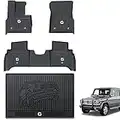 3W Floor Mats and Trunk Mat for Mercedes Benz G Class (2019-2023), TPE All Weather Custom Fit Floor Liner and Car Mat for Benz G Class,1st & 2nd Row with Trunk Mat Full Set TPE Car Mats, Black