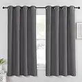 NICETOWN Blackout Window Curtain for Bedroom - (Grey Color) Home Decoration Thermal Insulated Room Darkening Drape/Drapery, W52 x L63 Inch, 8 Grommets/Rings Top, 1 Panel