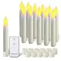 Raycare 12 candele a LED coniche, candele galleggianti di Harry Potter, senza fiamma, per decorazioni per feste di San Valentino, giallo caldo, diametro 2 x 16,5 cm, telecomando