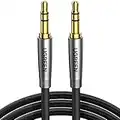 UGREEN 3.5mm Audio Cable Aux Headphone Lead Braided Stereo Mini Jack Male to Male Auxiliary TRS Cord Compatible with Earphone Car Speaker Amp Soundbar TV PC Laptop iPod MP3 Player iPad iPhone(1M)