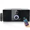 Micro Chaine HiFi stéréo compacte - avec Lecteur CD, Bluetooth, Radio FM, USB, AUX-in, Grand écran LED et Bouton, télécommande