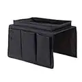 Amusingtao Canapé Accoudoir Organisateur, Canapé Télécommande Support Canapé Tissu Oxford Agenda avec Tasse Support Plateau pour Fauteuil Inclinable Matelas Chaise Accoudoirs - Noir, Free Size