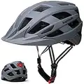 Casque Velo Homme, Kopobob Casque Velo Femme avec visière Casque de VTT pour Homme Casque de vélo pour BMX Trekking Casque de Vélo Casques de Vélo de Course (55-58 cm) SDE-XDR-018-Gray-M Gris