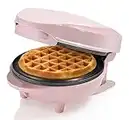 Bestron Mini gaufrier pour gaufres classiques, Machine à petit gaufres avec revêtement anti-adhésif, pour les anniversaires d'enfants, les fêtes de famille, Pâques ou Noël, Design rétro, Rose