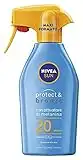 NIVEA SUN Maxi Spray Solare Protect & Bronze FP20 in flacone da 300 ml, Spray abbronzante e idratante, Crema solare per un'abbronzatura dorata, intensa e uniforme