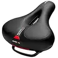 Sedile per bicicletta molto grande, comodo cuscino per bicicletta per uomo e donna, imbottito in memory foam, sella universale per cruiser, stazionario, Peloton Spin Bikes & Cycling (nero-rosso)