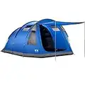 Trail Meldon 5 Man Tent for Camping Festivals, Family Tunnel Tent, 5000mm Waterproof Rating, Dark Zone Bedroom, Living Area with Standing Height and Awning, Bag Included (465cm x 320cm x 205/180cm)