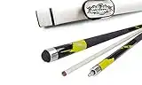 Champion Spider Golden Billiards Maple Pool Cue Stick 19 oz, White Pool Cue Case, Champion Glove