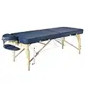 Master Massage Adjustable Built-in Heat Pad Facial Lash Bed Physical Therapy Couch(UK Plug), wood, Royal Blue, 71cm