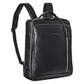 STILORD 'Kaleb' Mochila Portatil 15 Pulgadas Piel Vintage Mochila de Negocios Grande con Compartimento para Laptop de 15 Pulgadas Cuero Genuino Vintage, Color:Negro