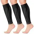 CAMBIVO 3 Pairs Calf Compression Sleeve for Women and Men, Leg Sleeve Brace for Shin Splints Pain Relief, Footless Compression Socks for Varicose Vein, Football, Running, Working out (Black, Large-X-Large)