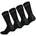 CAT Wool Work Socks 4 Paires Chaussettes Travail Thermique Confortable, Pointe Talon Renforcés, Laine (Noir, 43-46)