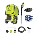 Sun Joe 24V-X2-PW1200 48-Volt IONMAX Cordless Portable Pressure Washer Kit, w/ 2 x 4.0-Ah Batteries + Charger