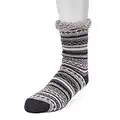 MUK LUKS mens Men's Cabin Socks, Blue/Grey, 11-13