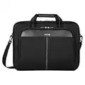 Targus 15-16 Inch Classic Slim Laptop Bag, Black - Ergonomic Briefcase and Messenger Bag - Spacious Foam Padded Laptop Bag for 16" Laptops and Under (TCT027US)