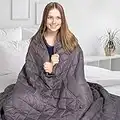 Wellax Manta con Peso - Manta terapéutica - 7,2kg / 150x200 cm - Manta - 100% algodón - para aliviar el estrés & la ansiedad - con Bolsa - Weighted Blanket para los trastornos del sueño