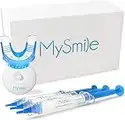 MySmile Teeth Whitening Kit with LED Light, 3 Non-Sensitive Teeth Whitening Gel and Tray, Deluxe 10 Min Fast-Result Carbamide Peroxide Teeth Whitener, help Remove Teeth Stain from coffee, drinks, food