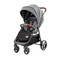 Kinderkraft Passeggino Leggero GRANDE, Elegante, Ampia Cappottina, Pieghevole con una Mano, Accessori, 0-15 Kg, Grigio