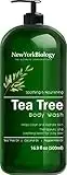 Tea Tree Body Wash - HUGE 500 ml - Helps Nail Fungus, Athletes Foot, Ringworms, Jock Itch, Acne, Eczema & Body Odor, Soothes Itching & Promotes Healthy Skin and Feet Moisturizing, Packaging May Vary