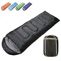 Sleeping Bag 3-4 Season Warm Weather and Winter, Lightweight, Waterproof - Great for Adults & Kids - Excellent Camping Gear Equipment, Traveling, and Outdoor Activities (Dark Grey)