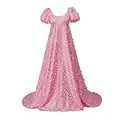 Daphne Dress Cosplay Costume Women's Regency Dress Blue Lace Dress (Female-XS, Pink)