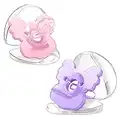 TYRY.HU Night Soother Pacifiers 6-18 Months,Soft Silicone Baby Pacifier for Boys Girls, Orthodontic Pacifier for Breastfeeding with 2 Cases, BPA Free Koala Pacifiers with Air Holes, 2pk(Pink+Purple)