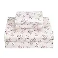 EnvioHome Queen Bed Sheets Cotton 4 PCs, Soft Long Staple 100% Cotton Sheets Queen Fade Resistant, Breathable & Cooling Sheets, Deep Pocket Snug Fit Elastic Floral Bed Sheets Queen, Sweet Ditsy Floral