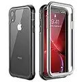 ATOP iPhone Xr case, Full-Body Protection Rugged Clear Bumper Case with Built-in Screen Protector,Heavy Duty Dropproof Shockproof Case for iPhone Xr 6.1 Inch 2018 (Black Clear)