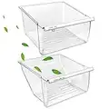 [2 Pack] Upgraded 2188656 Fridge Crisper Drawer (UPPER) & 2188664 Fridge Crisper Bin (LOWER) Compatible with Whirlpool Kenmore Refrigerator Drawers with Humidity Control, Food-grade Materials