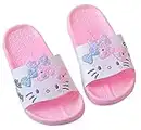 Everyday Delights Sanrio Hello Kitty Slides Beach Sandals Slippers Ribbons for Girls Kids Children - Pink S Size Small Little Kid