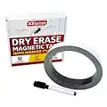 XFasten Magnetic Dry Erase Tape, 1-Inch x 30 Foot, Write On Wipe Off Magnetic Tape Strips- Smudging and Ghosting Resistant