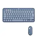 Logitech K380 für Mac + M350 kabelloses Tastatur-Maus-Set schlankes mobiles Design, leise Klicks, Lange Akkulaufzeit, Bluetooth, Multi-Device mit Easy-Switch – macOS, iPadOS, iOS - Blaubeere